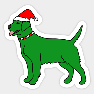 Green Christmas Dog Sticker